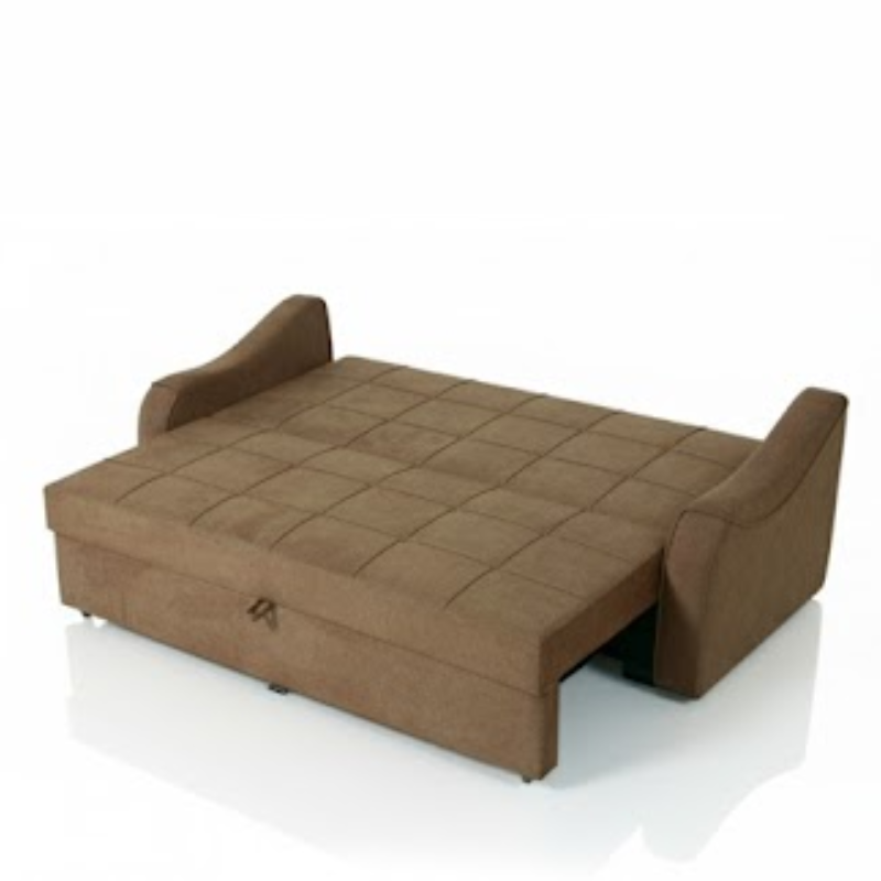 Eldorado Pull-Out Sofa Cum Bed with Storage in Brown Colour
