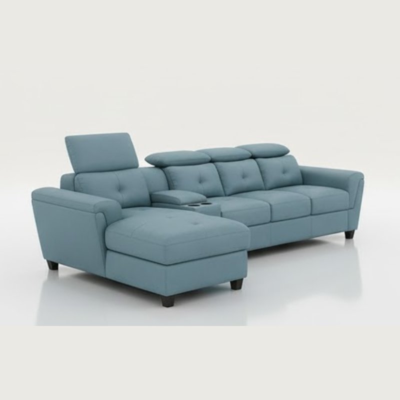 Imperial L-Shape Sofa  in Sky Blue