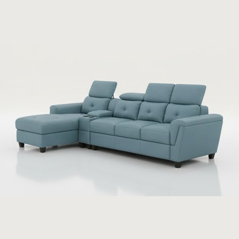 Imperial L-Shape Sofa  in Sky Blue