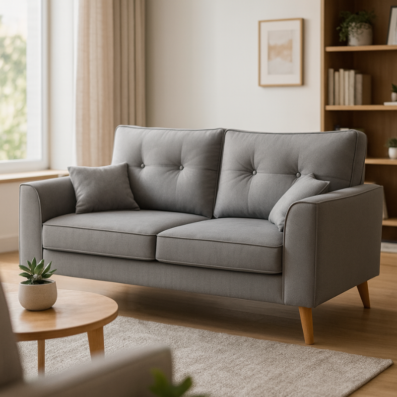 Penny 2-Seater Sofa (Grey Fabric)