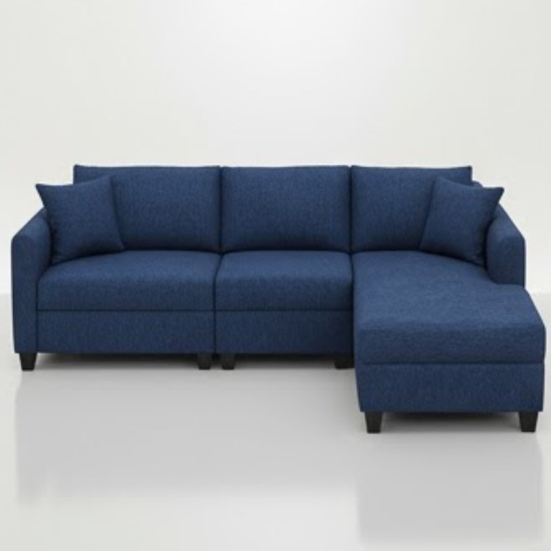 Brazil L-Shape Sofa in Cool Cobalt Colour