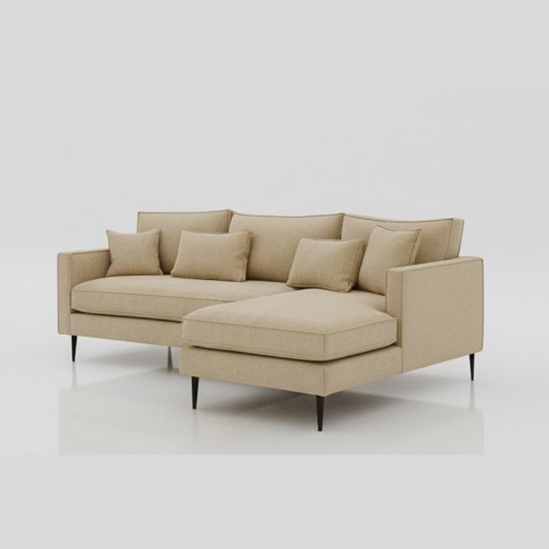 Mazy L-Shape Sofa in Beige Colour