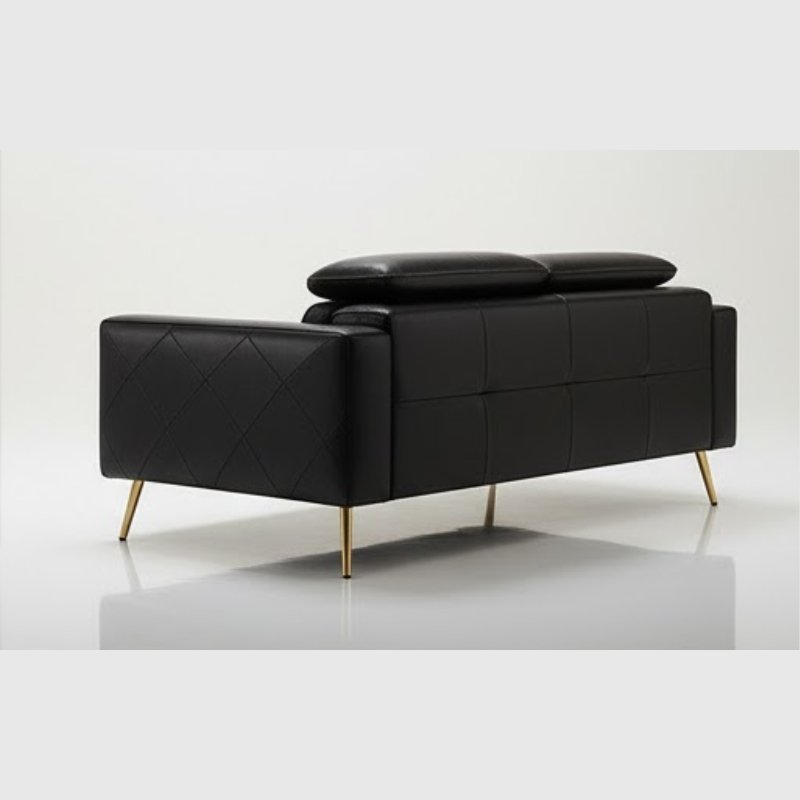 Ultemo L-Shape Sofa with Adjustable Headrest in Black