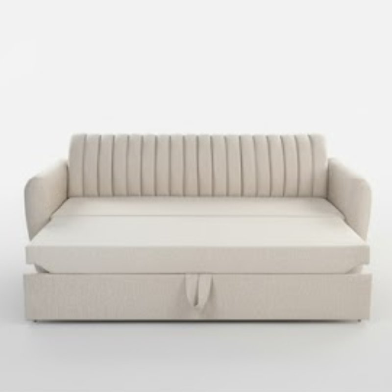 Banshee Fabric Pull Out Sofa Cum Bed in Beige
