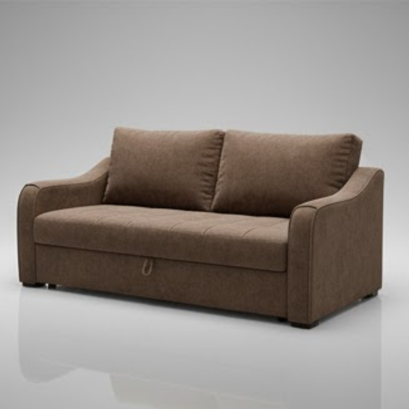 Eldorado Pull-Out Sofa Cum Bed with Storage in Brown Colour