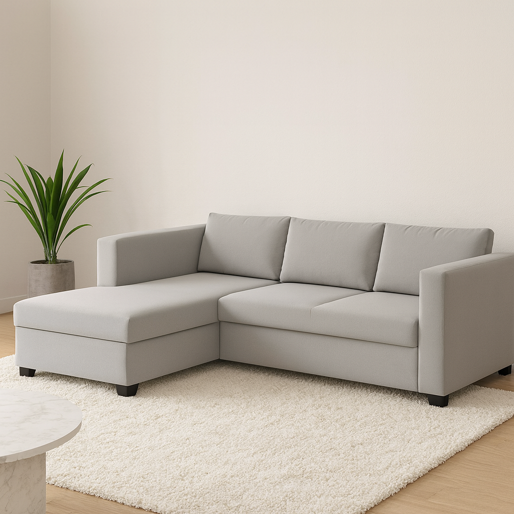 Batter L-Shape sofa Sofa in Grey