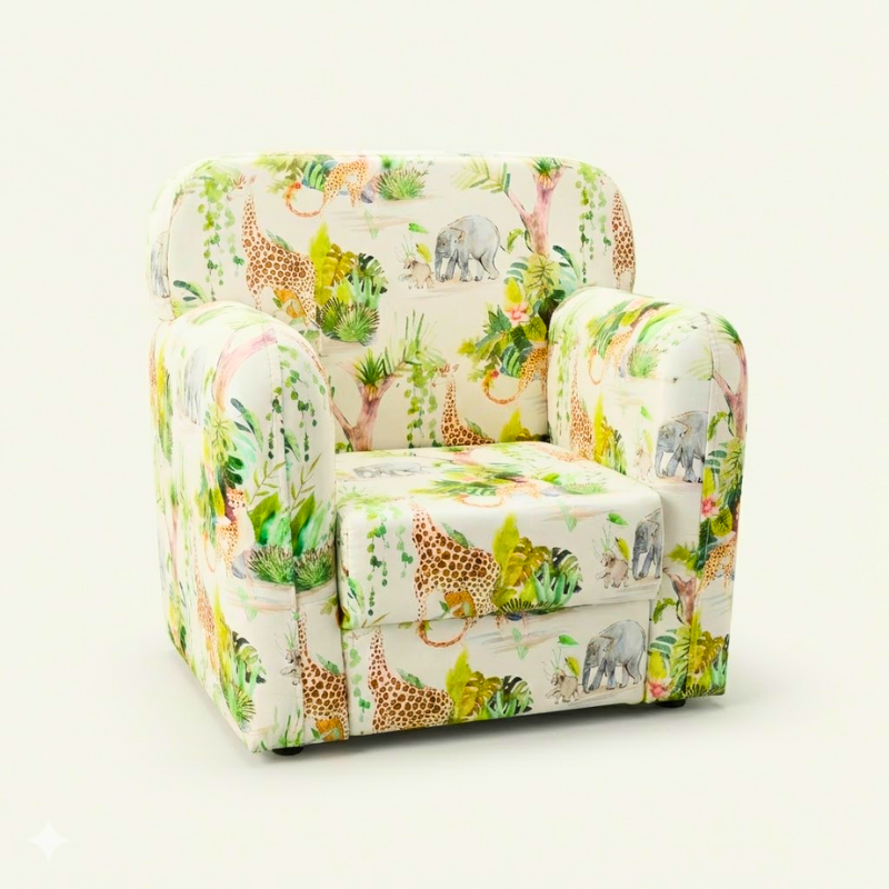 Premium Kids Arm Chair – Jungle Theme (Ages 2–6)